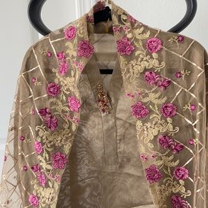 Beechtree 2 piece Embroidered shirt and scarf